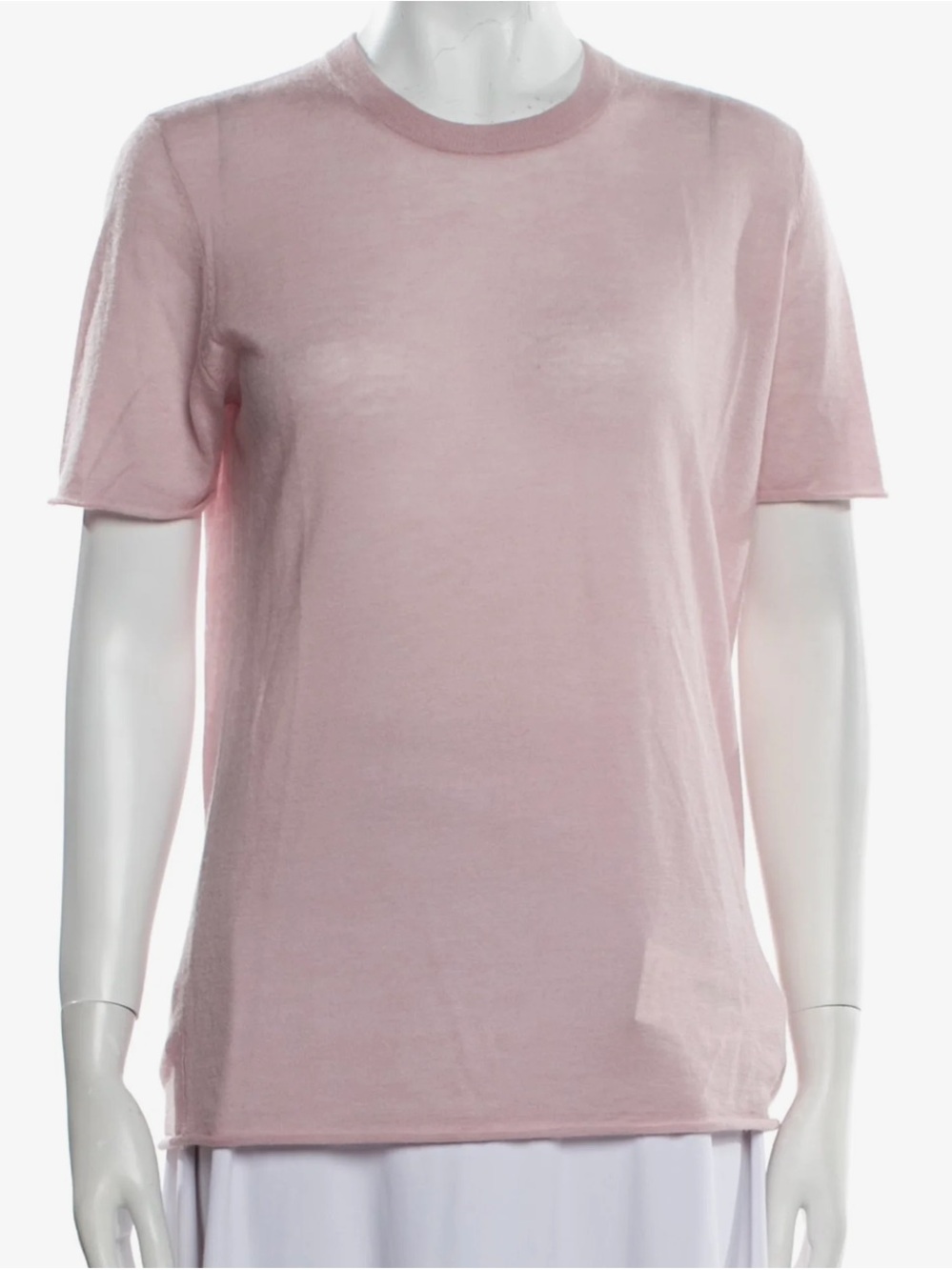 Joseph tissue-weight cashmere t-shirt. Light pink. Size small.